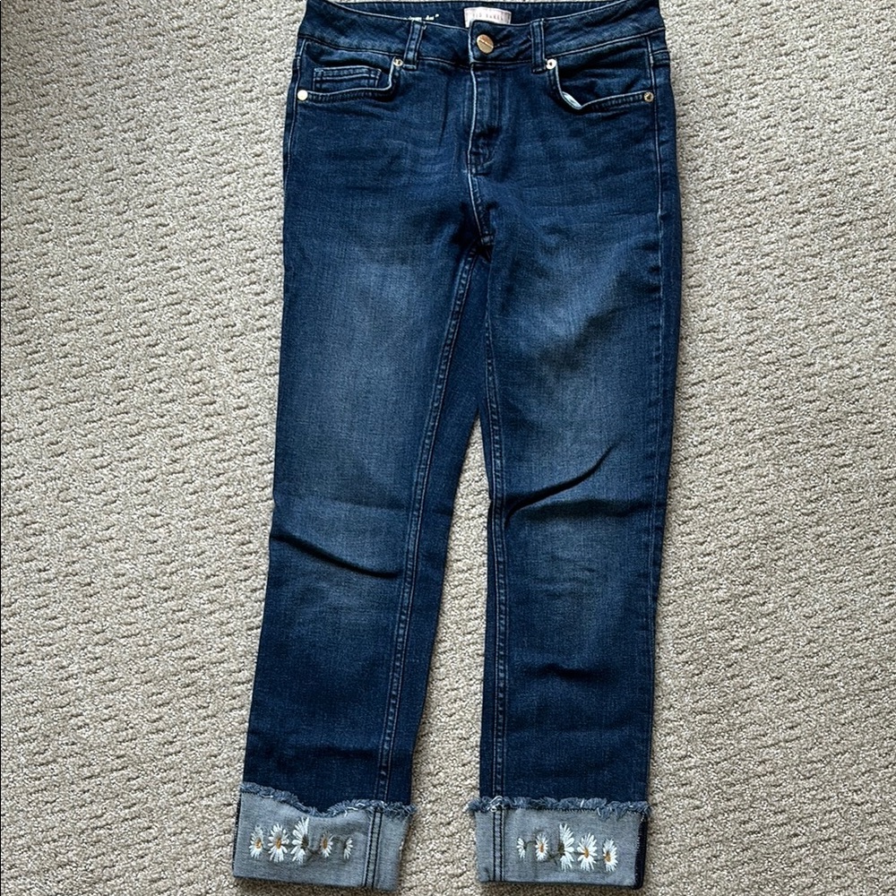 Ted Baker Women's Blue Jeans with Embroidered Cuffs